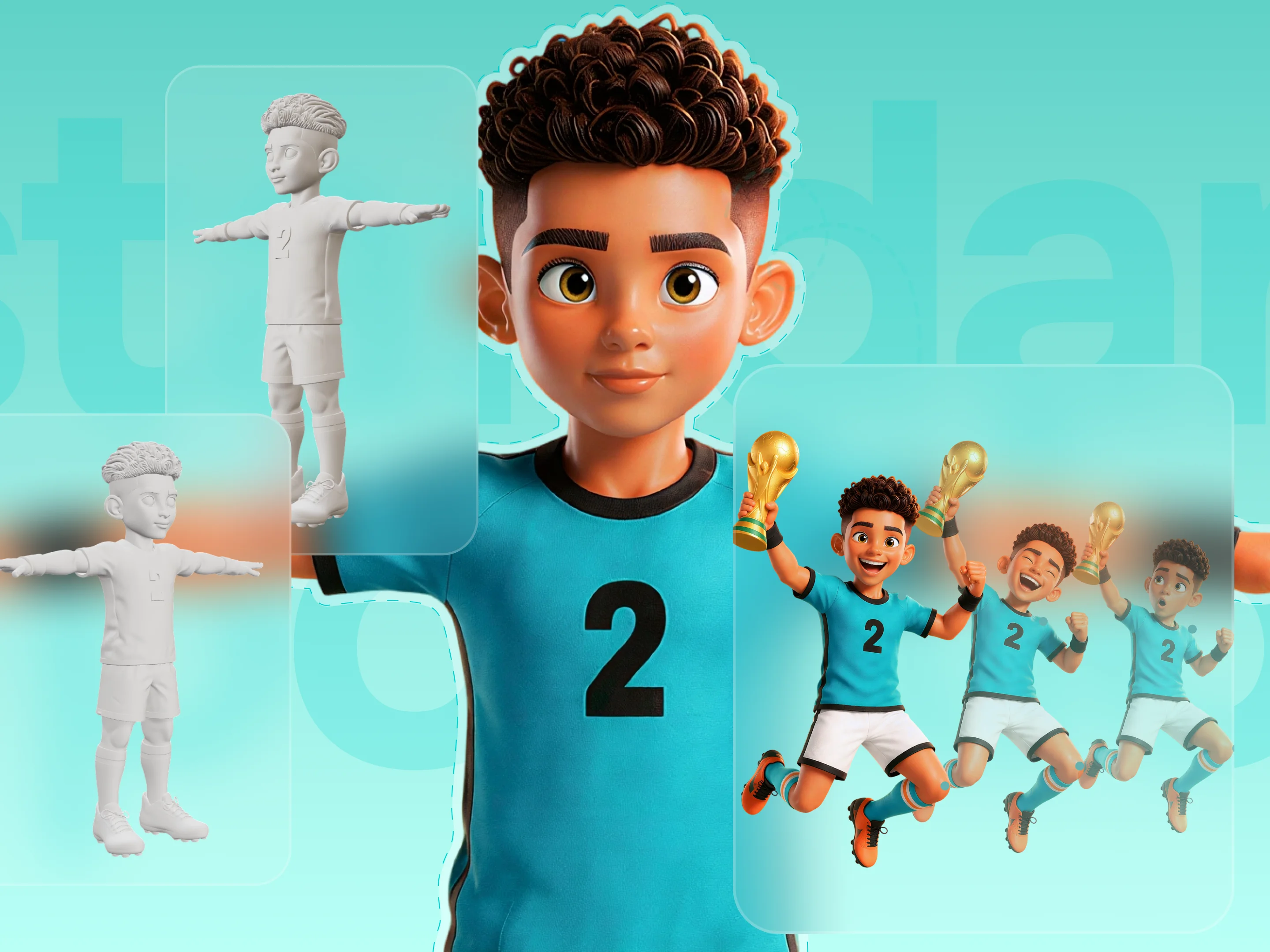 V2Fun AI 3D creation workflow — a single photo turning into a rigged, production-ready 3D model